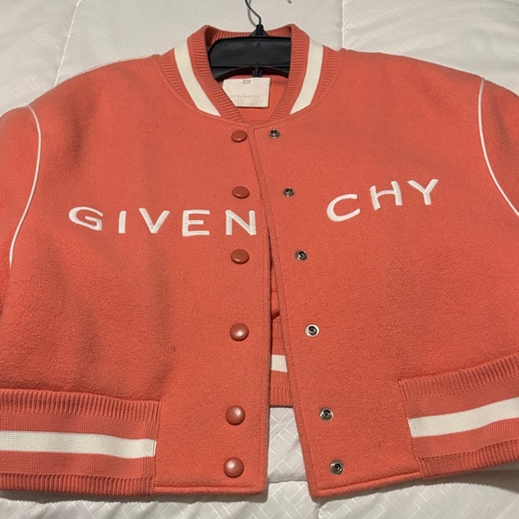 Givenchy Orange Varsity Jacket with White Details
